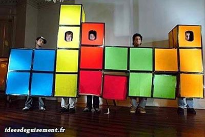 Disfraz divertido de Tetris blocks